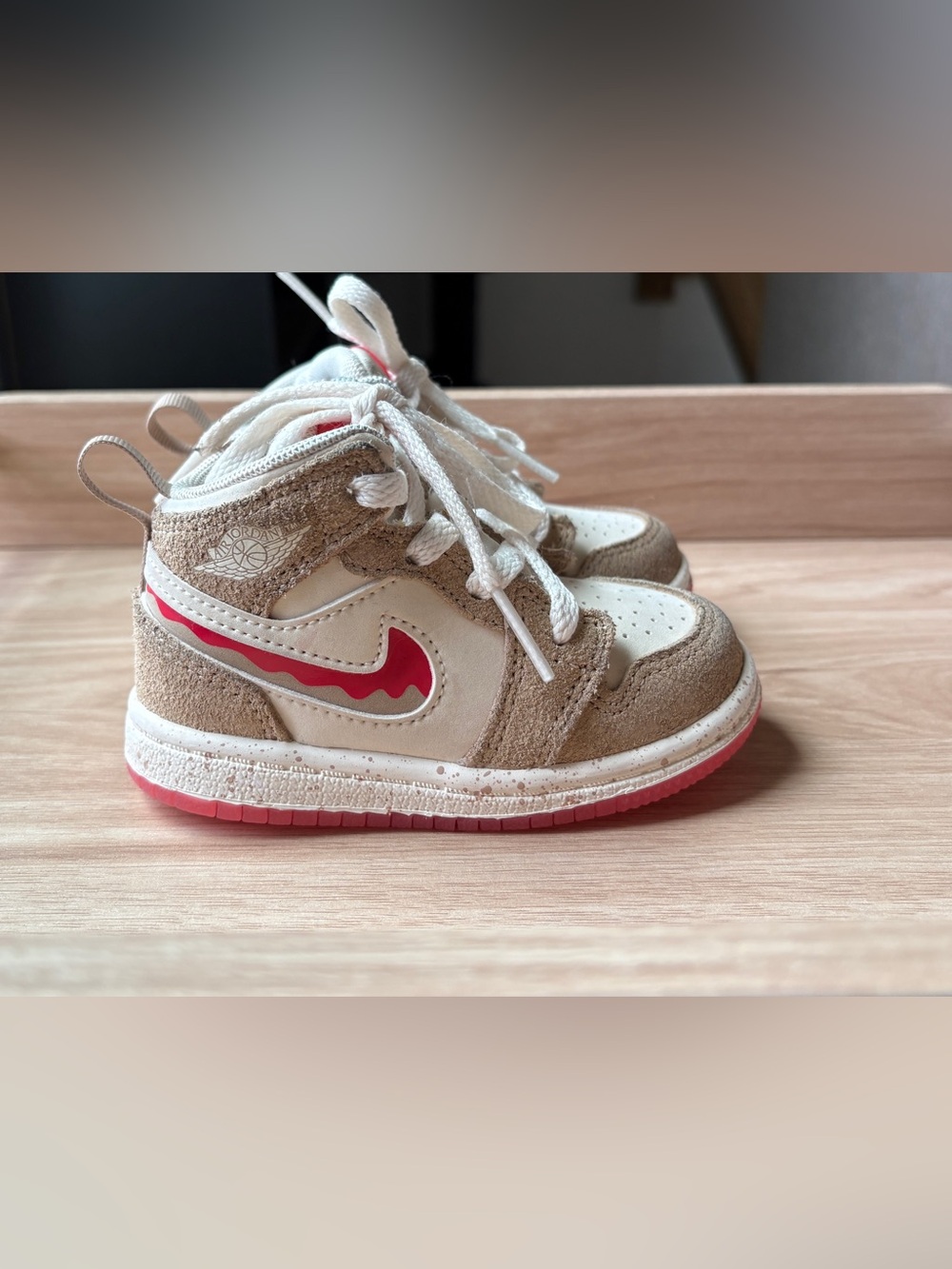 Nike Air Jordan 1 Mid Toddler Girls Size 5C Pink White Sneakers